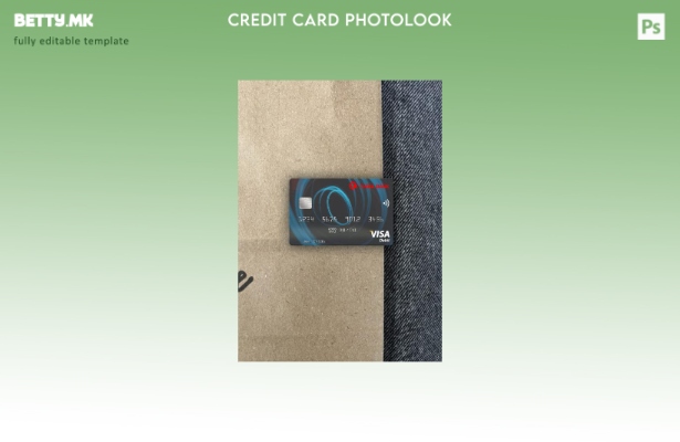 Модерен стил на Јапонија Чиба банка виза дебитна картичка photolook преден шабло